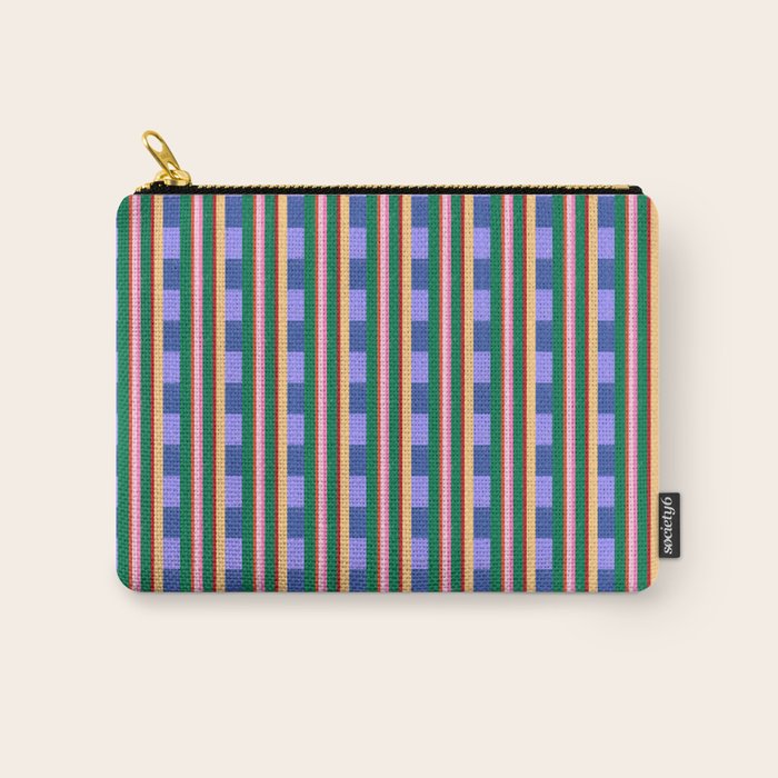 Woven Color Block Stripes Carry All Pouch Gallery Image 1