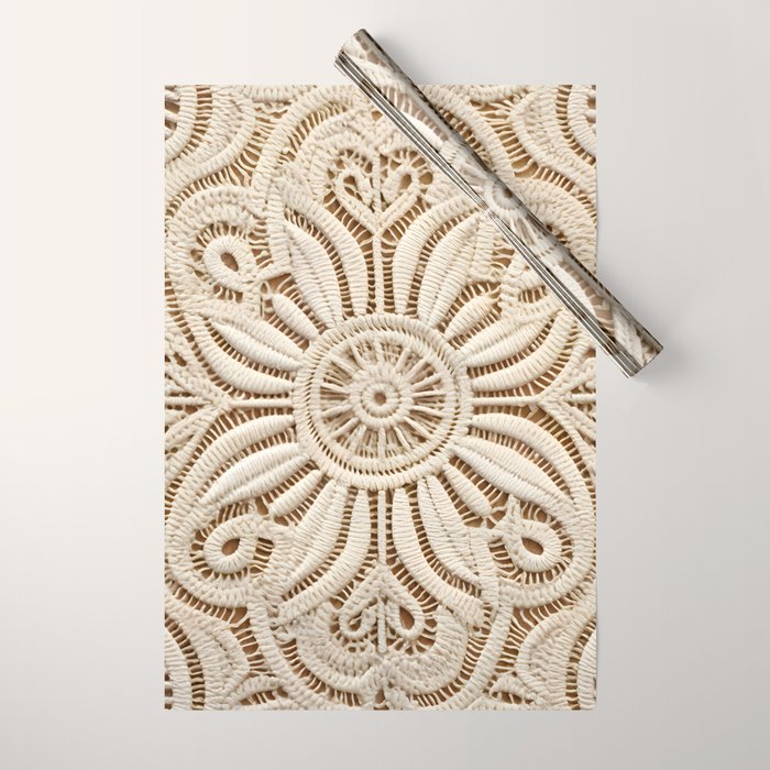Boho Chic Macrame Mandala Wrapping Paper Gallery Image 1