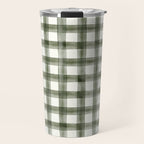 watercolor plaid - dark green Travel Mug Gallery Image 1