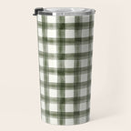 watercolor plaid - dark green Travel Mug Gallery Image 3