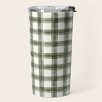 watercolor plaid - dark green Travel Mug Gallery Image 2