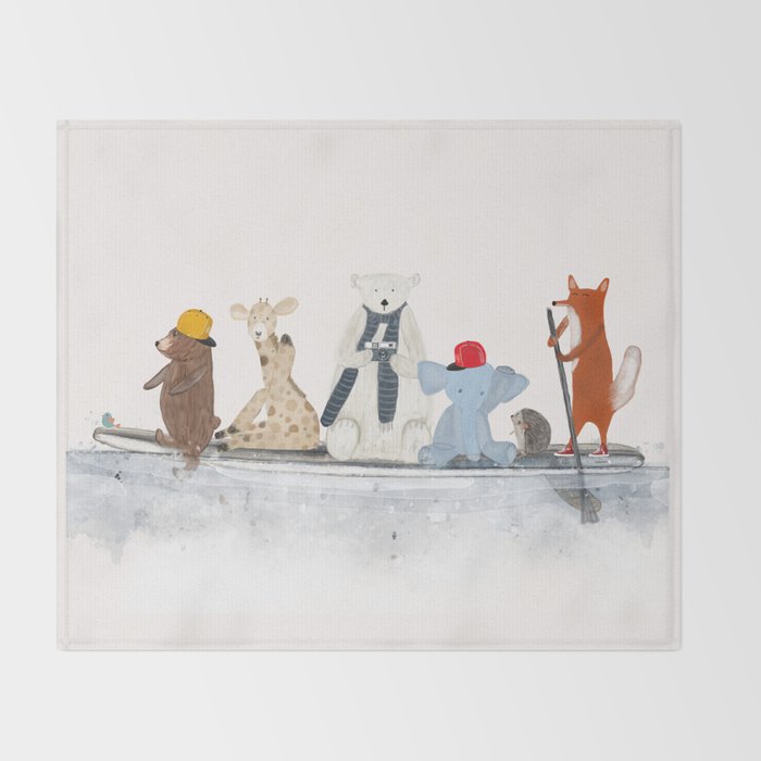 little big surfboard Throw Blanket Gallery Image 2