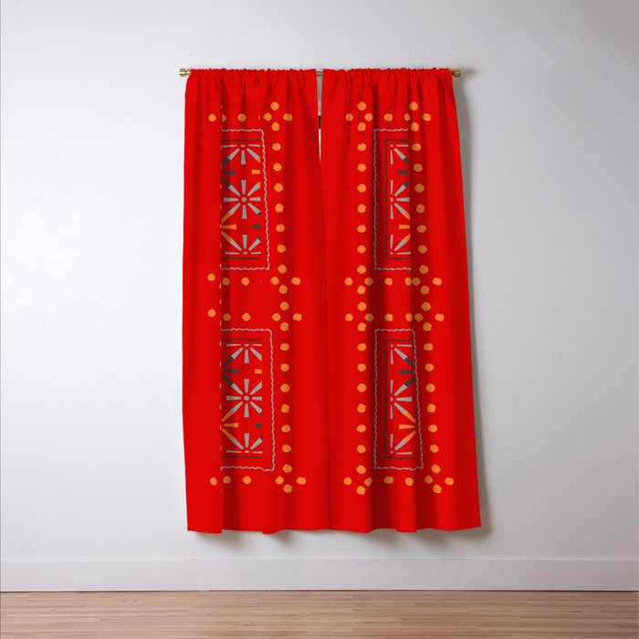 Nativo Red Window Curtain Gallery Image 3