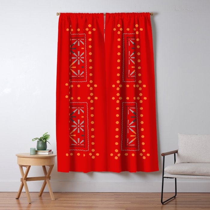 Nativo Red Window Curtain Gallery Image 1