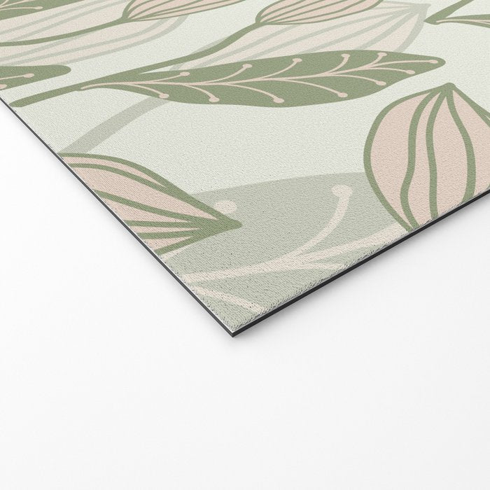 Abstract Organic Flowers in Sage Green, Blush Pink and Cream Welcome Mat Gallery Image 2