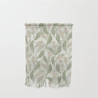 Abstract Organic Flowers in Sage Green, Blush Pink and Cream Wall Hanging Gallery Image 1