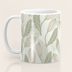 Abstract Organic Flowers in Sage Green, Blush Pink and Cream Coffee Mug Gallery Image 3