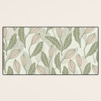 Abstract Organic Flowers in Sage Green, Blush Pink and Cream Desk Mat Gallery Image 3