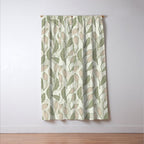 Abstract Organic Flowers in Sage Green, Blush Pink and Cream Window Curtain Gallery Image 3