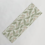 Abstract Organic Flowers in Sage Green, Blush Pink and Cream Yoga Mat Gallery Image 1