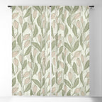 Abstract Organic Flowers in Sage Green, Blush Pink and Cream Window Curtain Gallery Image 5
