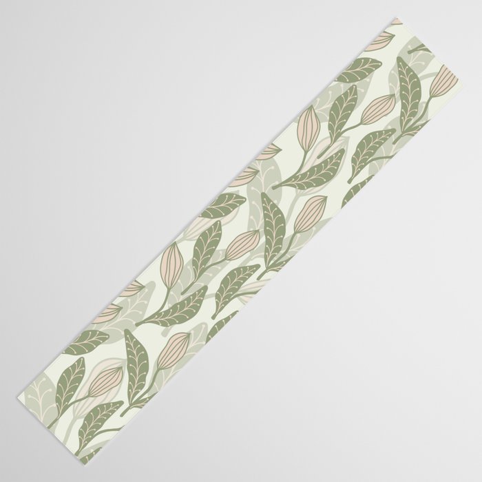 Abstract Organic Flowers in Sage Green, Blush Pink and Cream Table Runner Gallery Image 3