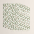 Abstract Organic Flowers in Sage Green, Blush Pink and Cream Wrapping Paper Gallery Image 3