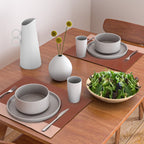 Rich Maroon Rust and Pale Salmon Color Block Placemat Gallery Image 2