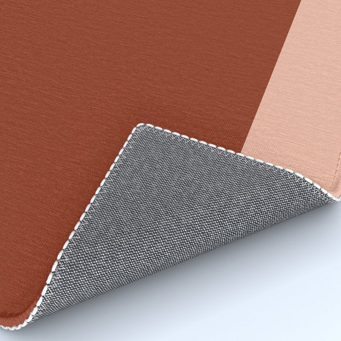 Rich Maroon Rust and Pale Salmon Color Block Rug Gallery Image 4