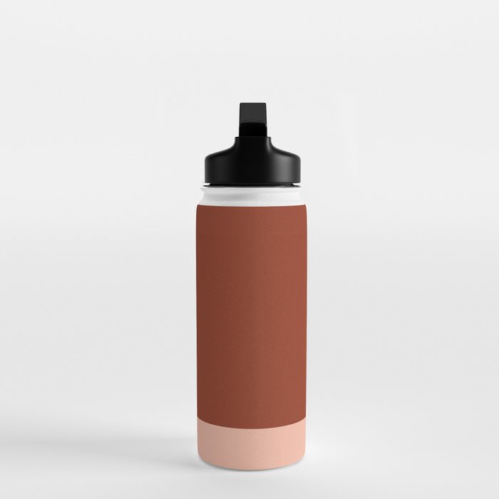 Rich Maroon Rust and Pale Salmon Color Block Water Bottle Gallery Image 3