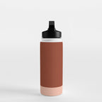 Rich Maroon Rust and Pale Salmon Color Block Water Bottle Gallery Image 3