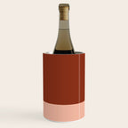 Rich Maroon Rust and Pale Salmon Color Block Wine Chiller Gallery Image 1