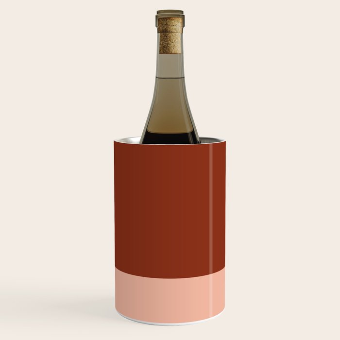 Rich Maroon Rust and Pale Salmon Color Block Wine Chiller Gallery Image 1