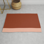 Rich Maroon Rust and Pale Salmon Color Block Rug Gallery Image 1