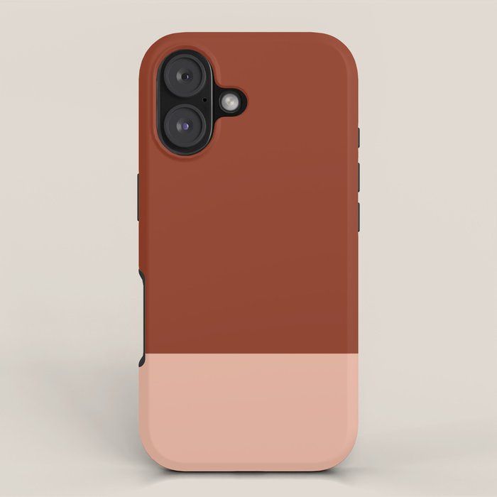 Rich Maroon Rust and Pale Salmon Color Block iPhone Case Gallery Image 1