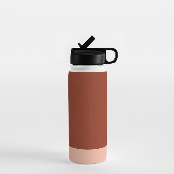 Rich Maroon Rust and Pale Salmon Color Block Water Bottle Gallery Image 1