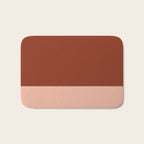 Rich Maroon Rust and Pale Salmon Color Block Bath Mat Gallery Image 1