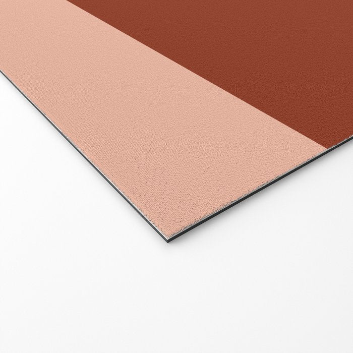 Rich Maroon Rust and Pale Salmon Color Block Welcome Mat Gallery Image 2