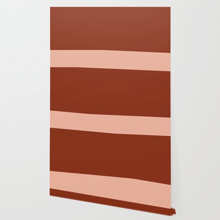 Rich Maroon Rust and Pale Salmon Color Block Wallpaper Gallery Image 2