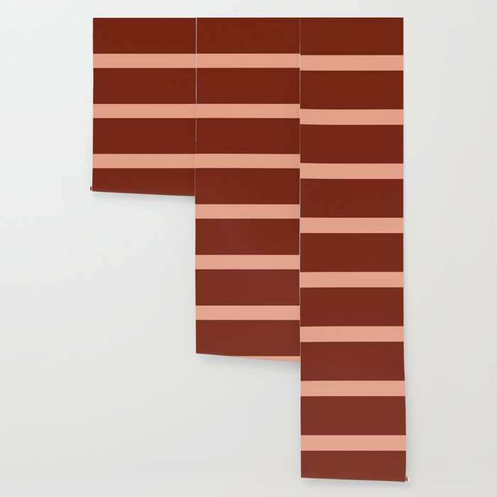 Rich Maroon Rust and Pale Salmon Color Block Wallpaper Gallery Image 3