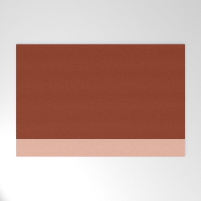 Rich Maroon Rust and Pale Salmon Color Block Welcome Mat Gallery Image 1