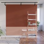 Rich Maroon Rust and Pale Salmon Color Block Wall Mural Gallery Image 1