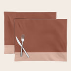 Rich Maroon Rust and Pale Salmon Color Block Placemat Gallery Image 1