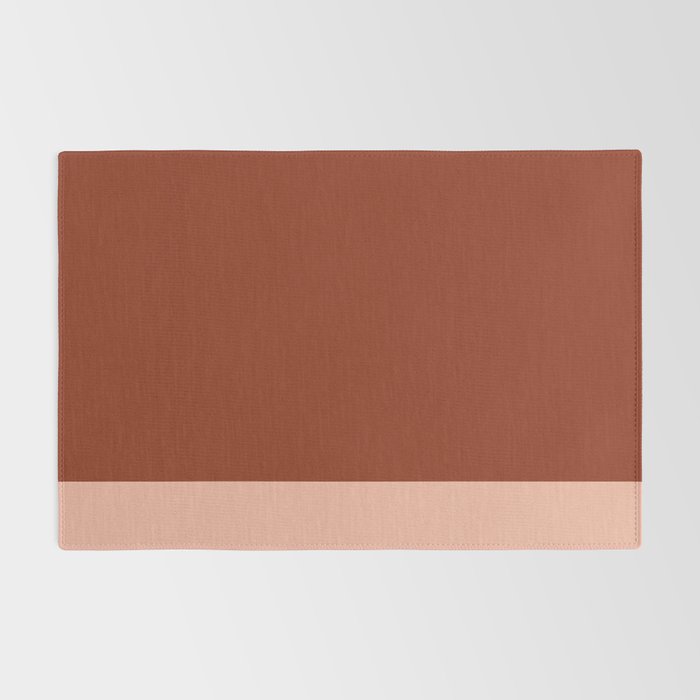 Rich Maroon Rust and Pale Salmon Color Block Rug Gallery Image 2