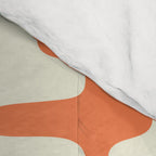 Retro Mid Century Modern Trellis Print Orange and Teal Comforter Gallery Image 4