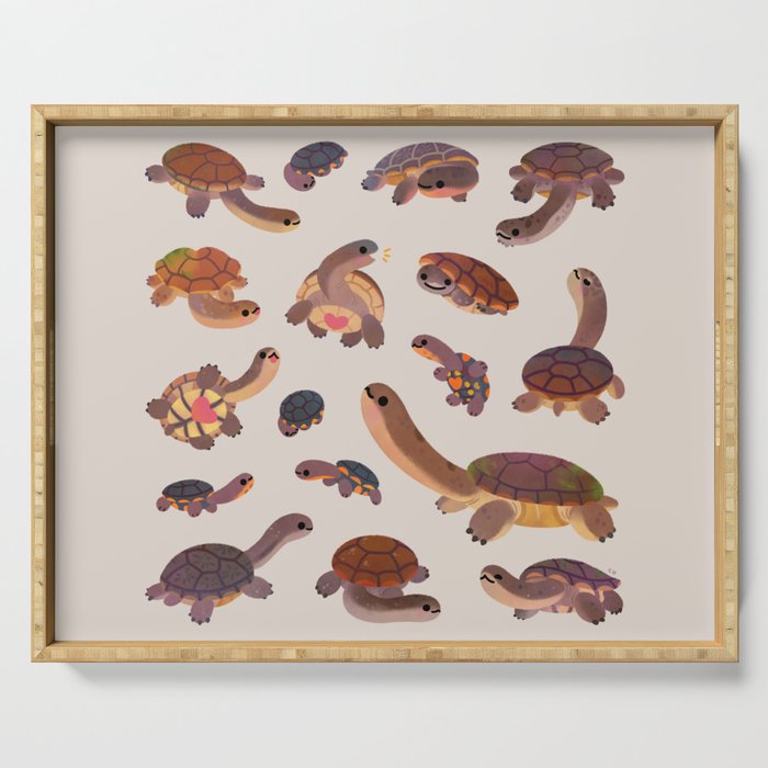 Snake-necked turtle Serving Tray Gallery Image 1