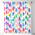 Rainbow Watercolor Popsicles Ice Cream Cones Window Curtain Gallery Image 5