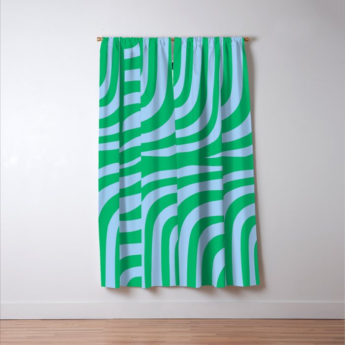 Wavy Zebra Green Window Curtain Gallery Image 3