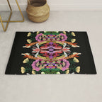 The Butterfly Effect Series - 01, Paint Blot Mirror Colorful, Symmetrical Graphic, Eclectic Mandala  Rug Gallery Image 1