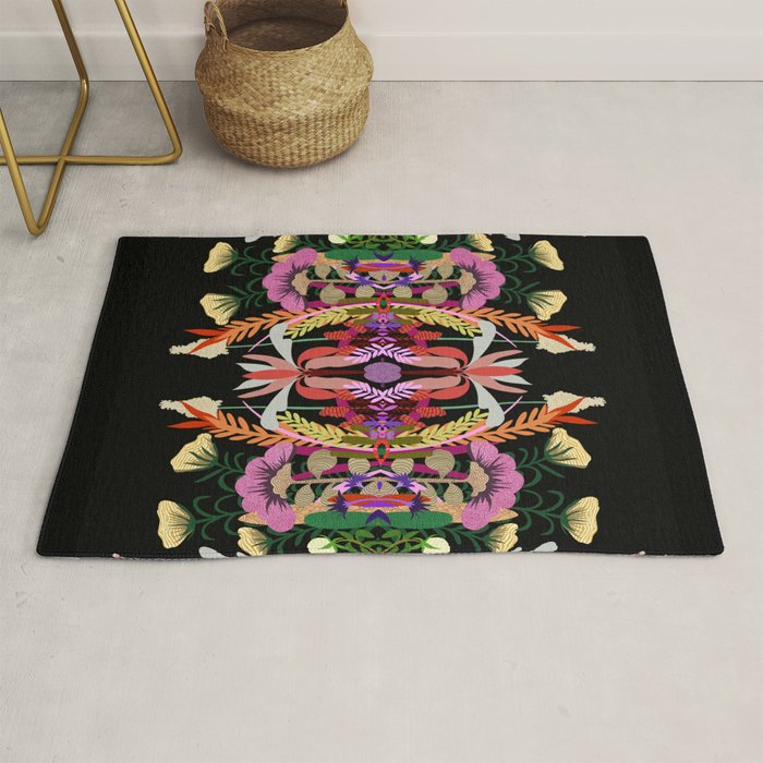 The Butterfly Effect Series - 01, Paint Blot Mirror Colorful, Symmetrical Graphic, Eclectic Mandala  Rug Gallery Image 1