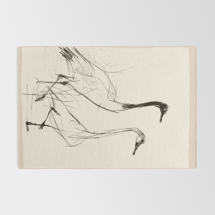 Two Geese - Minimalist Drawing Rug Gallery Image 2