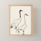 Two Geese - Minimalist Drawing Mini Art Print Gallery Image 1