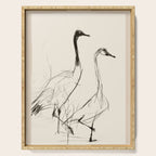 Two Geese - Minimalist Drawing Serving Tray Gallery Image 1