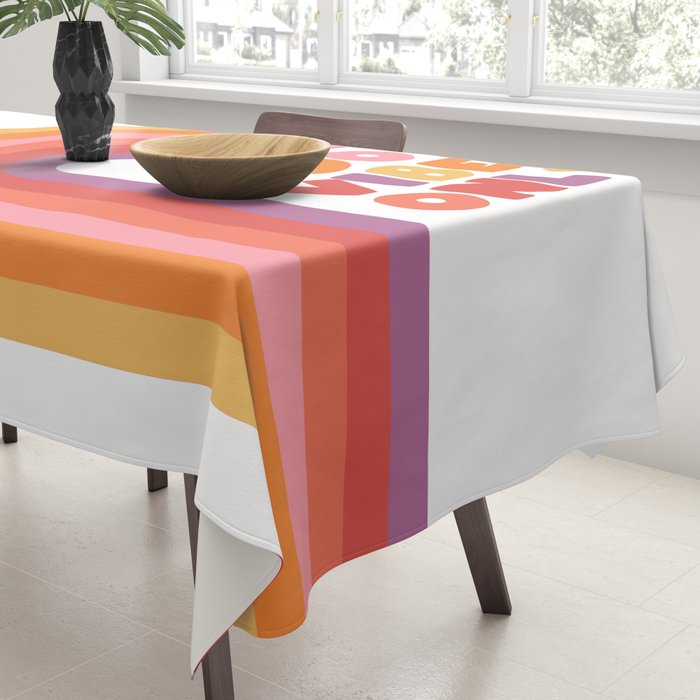 Good Vibes Only Rainbow Tablecloth Gallery Image 3