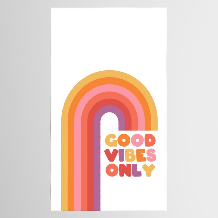 Good Vibes Only Rainbow Tablecloth Gallery Image 2
