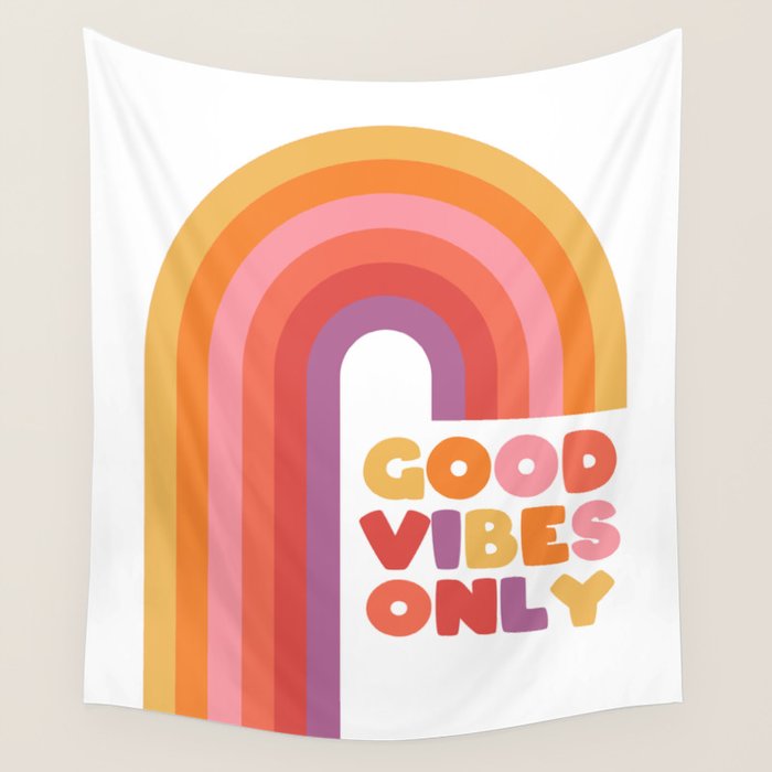 Good Vibes Only Rainbow Wall Tapestry Gallery Image 4