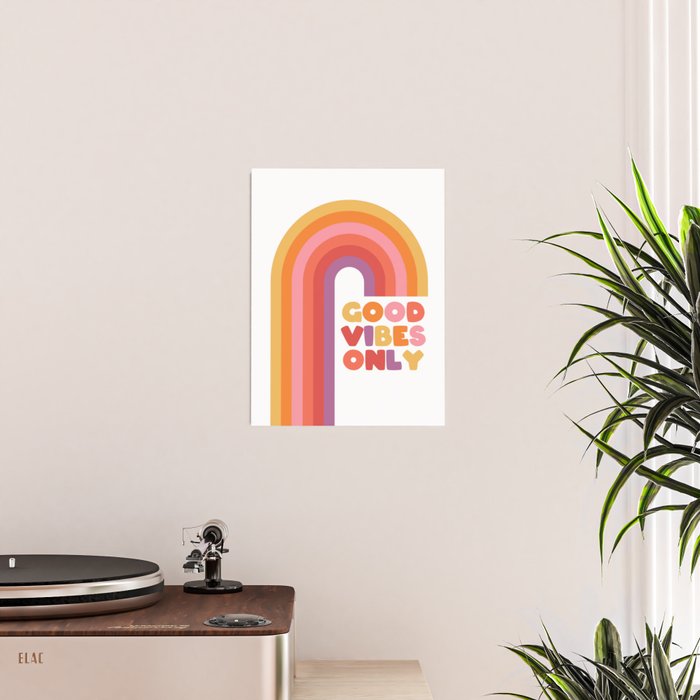 Good Vibes Only Rainbow Poster Gallery Image 2