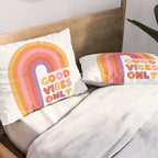 Good Vibes Only Rainbow Pillow Sham Gallery Image 2