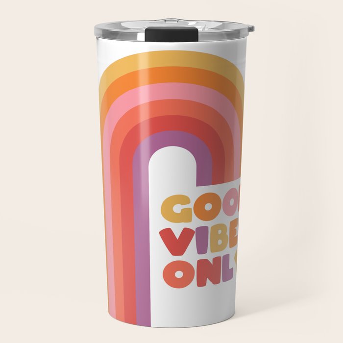 Good Vibes Only Rainbow Travel Mug Gallery Image 1
