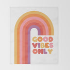 Good Vibes Only Rainbow Throw Blanket Gallery Image 2